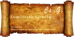 Csapliczky Gizella névjegykártya