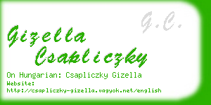 gizella csapliczky business card